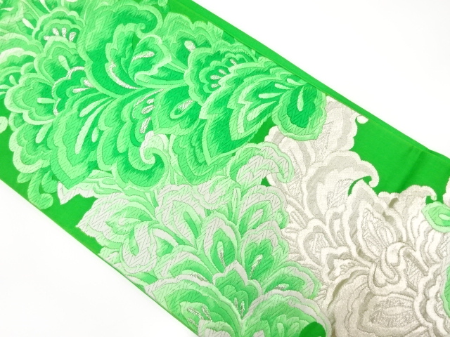 JAPANESE KIMONO / ANTIQUE FUKURO OBI / SILK / WOVEN CHINESE FLOWER